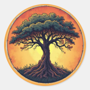 Der Baum des Lebens Runder Aufkleber