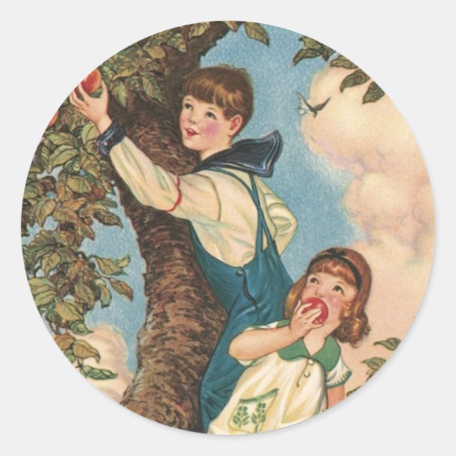 Der Baum klettert Runder Aufkleber (Vorderseite)