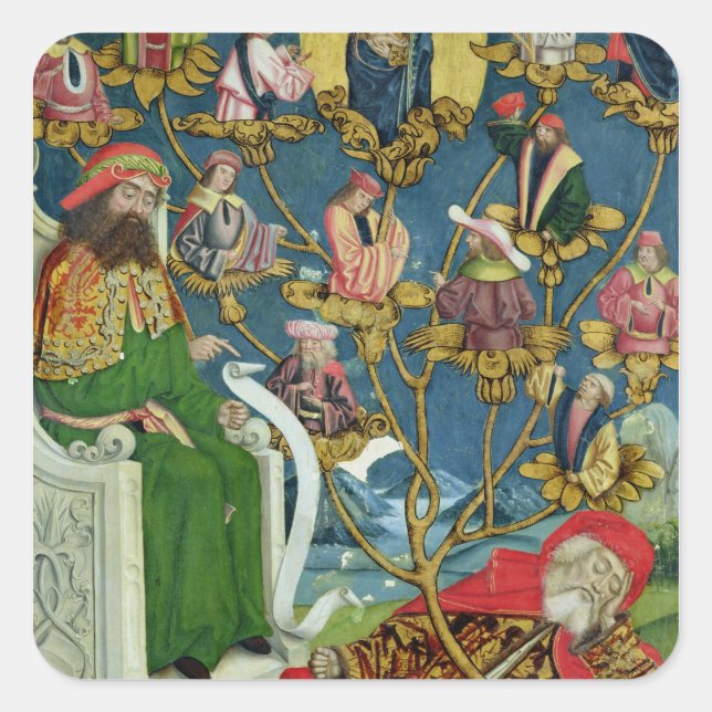 Der Baum von Jesse, aus dem Dom Altar, 1499 Quadratischer Aufkleber (Vorderseite)
