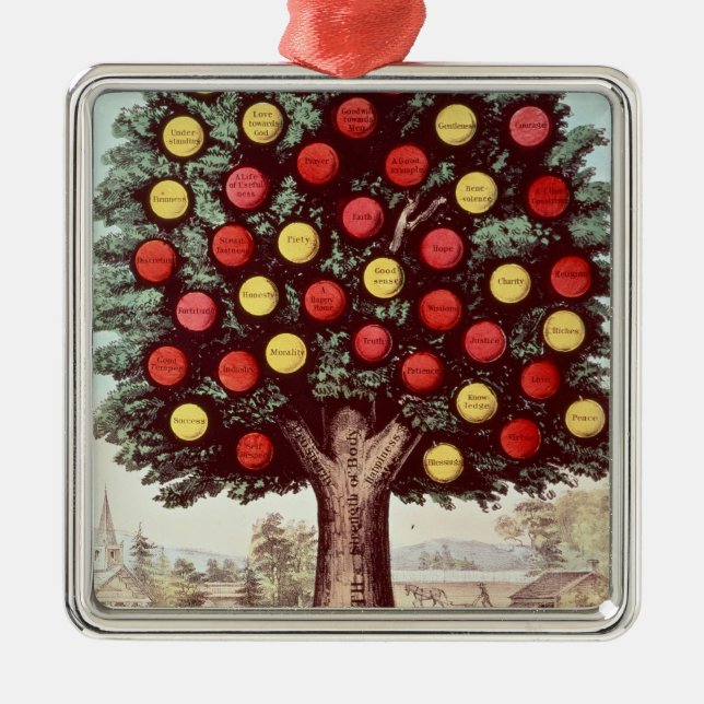 Der Baum von Mäßigkeit, 1872 Ornament Aus Metall (Vorne)