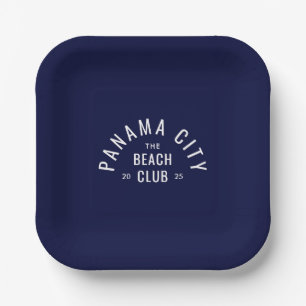 Der Beach Club Deep Blue Personalisiert Destinatio Pappteller
