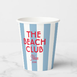 Der Beach Club Französisch Red Blue Cabana Strip Pappbecher