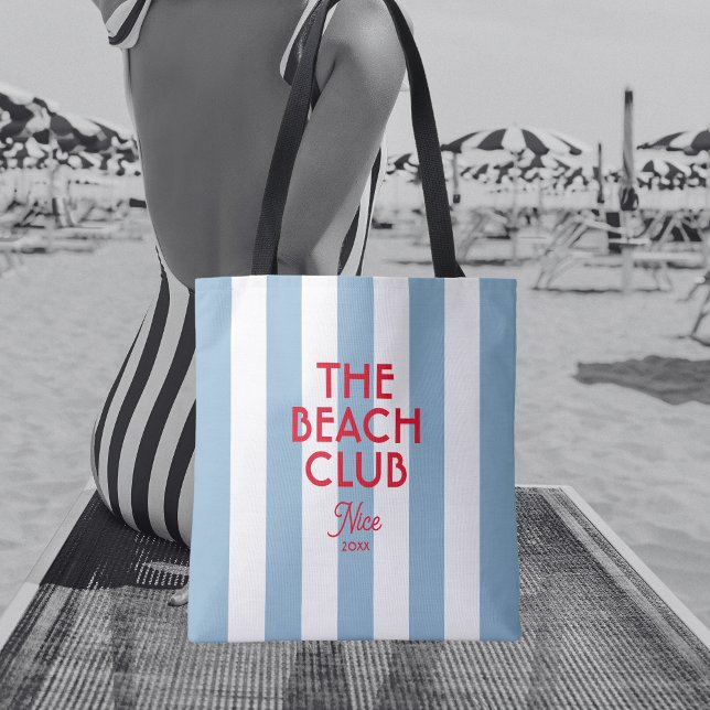 Der Beach Club Französisch Red Blue Cabana Strip Tasche (Von Creator hochgeladen)