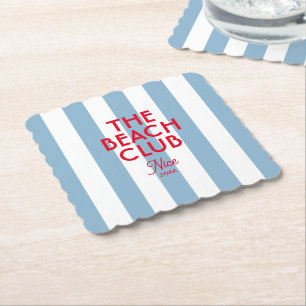 Der Beach Club Französisch Red Blue Cabana Strip Untersetzer