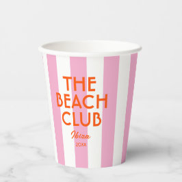 Der Beach Club Ibiza Pink Cabana Strip Pappbecher