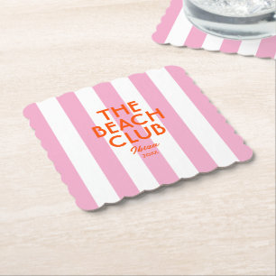 Der Beach Club Ibiza Pink Cabana Strip Untersetzer