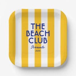 Der Beach Club Sorrento Yellow Cabana Strip Pappteller