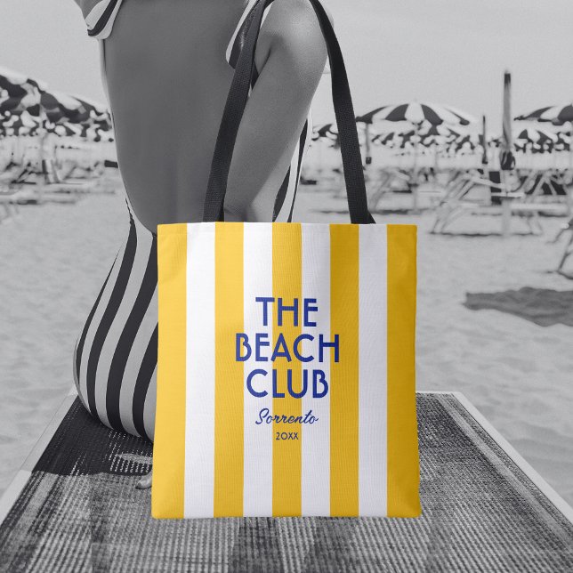 Der Beach Club Sorrento Yellow Cabana Strip Tasche (Von Creator hochgeladen)