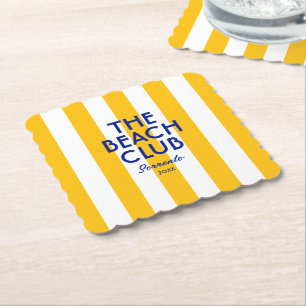 Der Beach Club Sorrento Yellow Cabana Strip Untersetzer