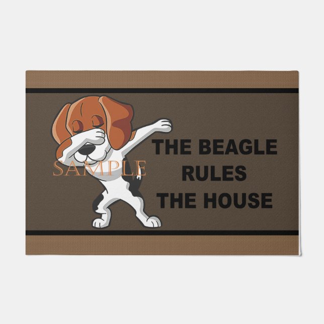 Der Beagle regiert die Haustür, die Beagle weiter Fußmatte (Vorderseite)