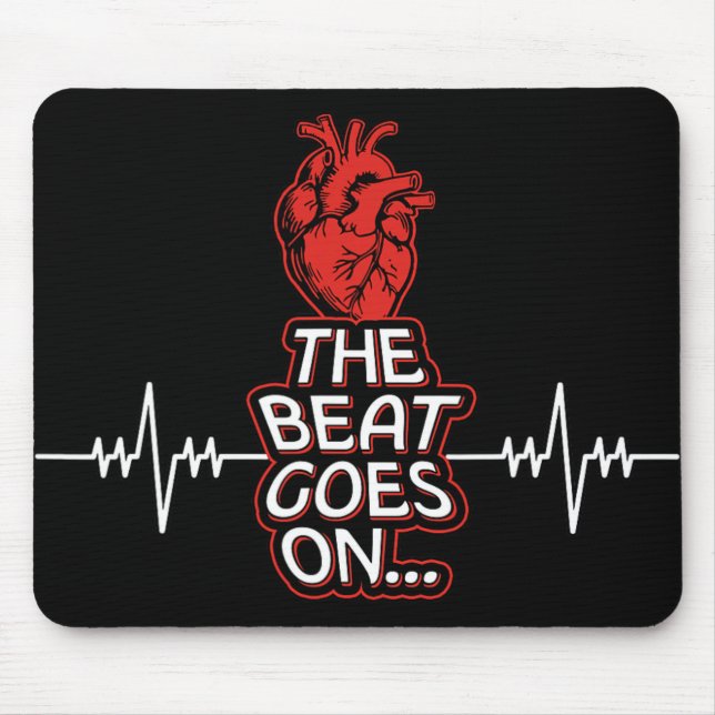 Der Beat wird rot für Herzerkrankungen in Waren Mousepad (Vorne)