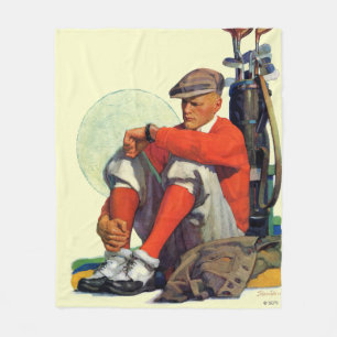 Der behaltene Golfspieler wartete Fleecedecke