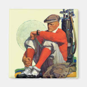 Der behaltene Golfspieler wartete Magnet