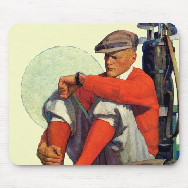 Der behaltene Golfspieler wartete Mousepad (Vorne)