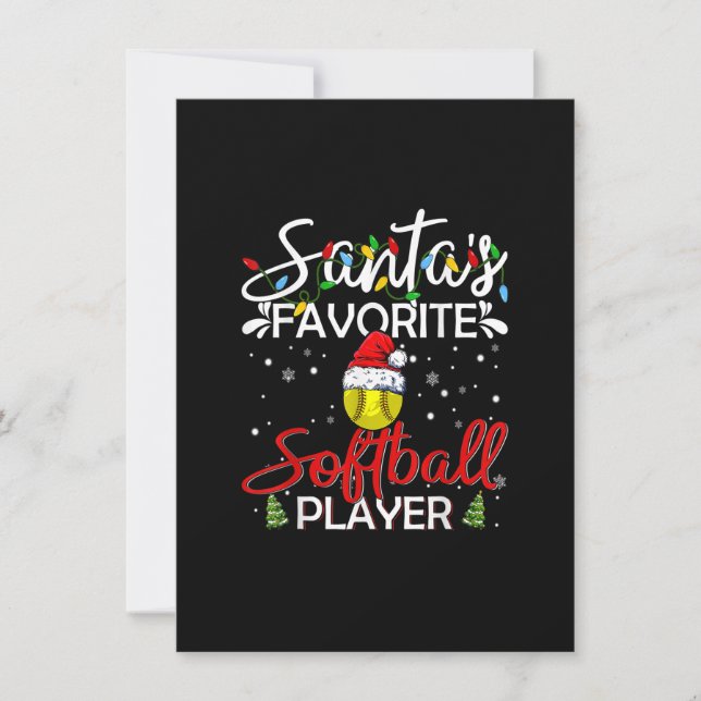 Der beliebte Softball-Spieler des Weihnachtsmanns  Einladung (Vorderseite)