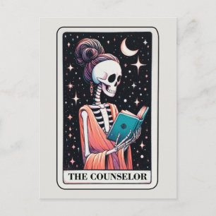 Der Berater Tarot-Lesegerüst Buchliebhaber Postkarte