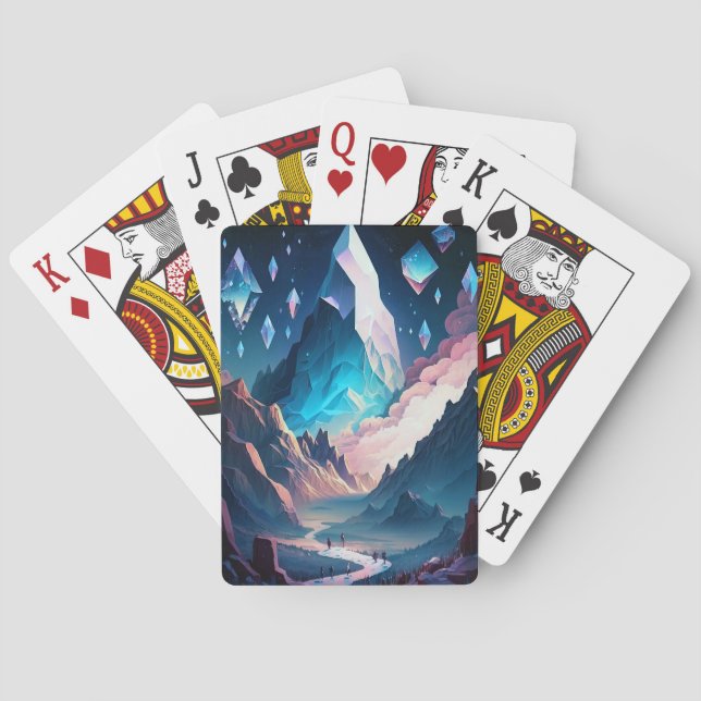 Der Berg der Kristalllandschaft Spielkarte (Rückseite)