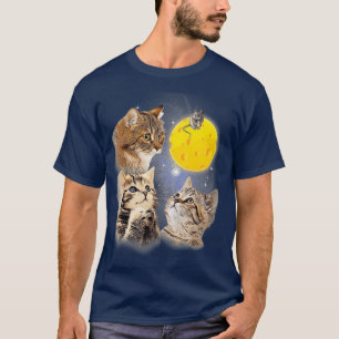 Der Berg Drei-Kätzchen-Mond T-Shirt