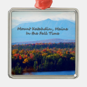 Der Berg Katahdin im Herbst Silbernes Ornament