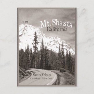 Der Berg Shasta Vulkan Siskiyou Cascade Gebirge. Postkarte