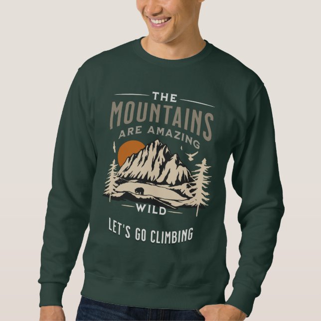 Der Berg sind phantastische Männer dunkelgrünes Sw Sweatshirt (Vorderseite)