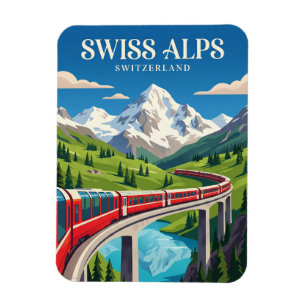 Der Bernina-Express (Schweizer Alpen) Schweiz Magnet