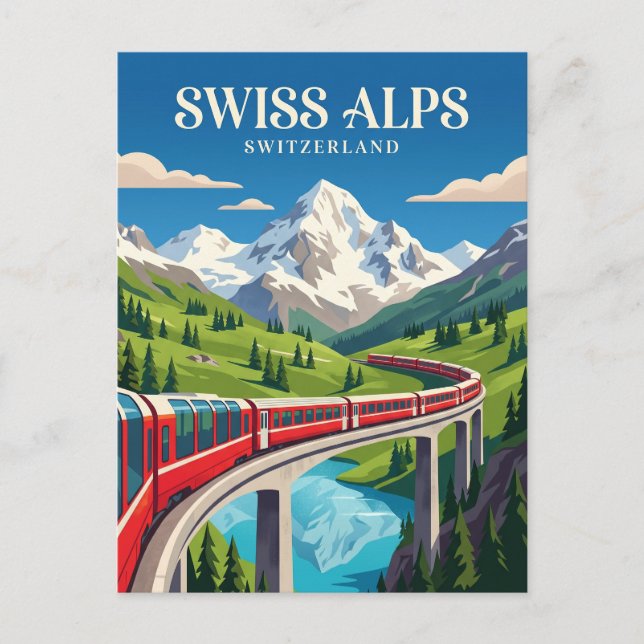 Der Bernina-Express (Schweizer Alpen) Schweiz Postkarte (Vorderseite)