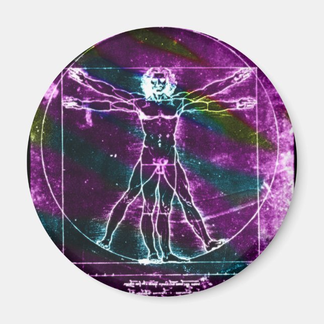 Der berühmte DaVinci Mann im Circle Zeichnend, far Magnet (Vorne)