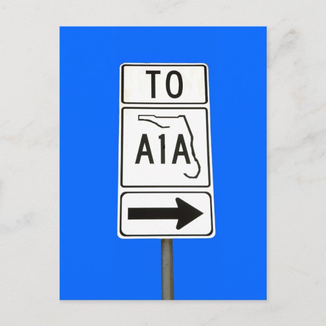 Der berühmte Staat Road A1A Postkarte (Vorderseite)