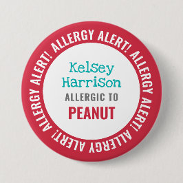 Der besonders angefertigte Allergie-Alarm scherzt Button