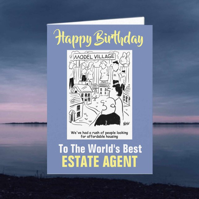 Der beste Agent der Welt für Anwesen - Happy Birth Karte (Von Creator hochgeladen)