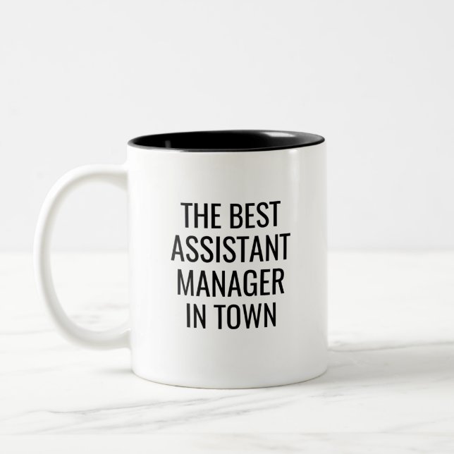 Der beste Assistent in der Stadt Zweifarbige Tasse (Links)