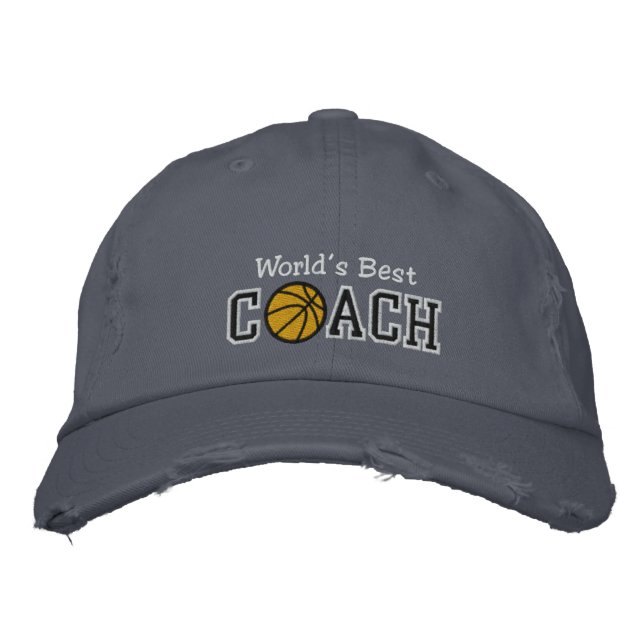 Der beste Basketballtrainer der Welt Bestickte Kappe (Vorderseite)