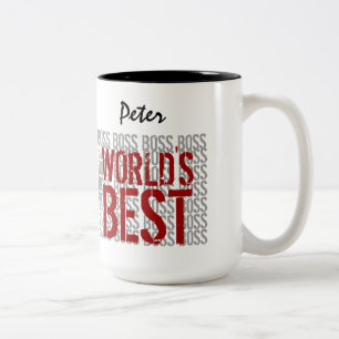Der beste Boss Grunge Lettering Individuelle Name Zweifarbige Tasse