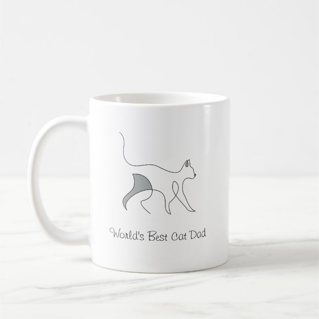 Der beste Cat Dad der Welt - einfach, persönlich Kaffeetasse (Links)