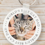 Der beste Cat Vater der Welt Elegantes einfaches F Schlüsselanhänger<br><div class="desc">Dieses einfache und klassische Design besteht aus Serifentypografie und fügt ein benutzerdefiniertes Foto hinzu.</div>