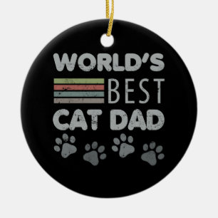 Der beste Cat-Vater der Welt Keramik Ornament