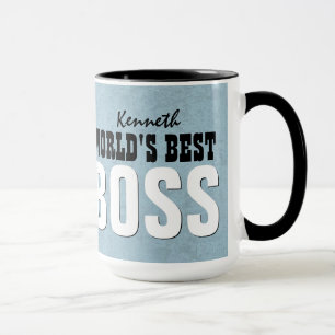 Der beste CHEF der Welt blauer individueller Name Tasse