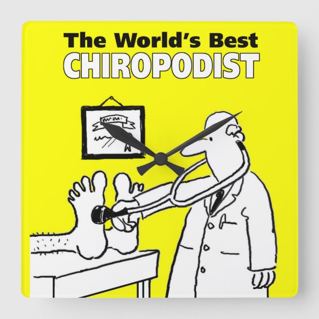 Der beste Chiropodist der Welt Quadratische Wanduhr (Vorderseite)