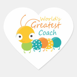 Der beste Coach der Welt Herz-Aufkleber