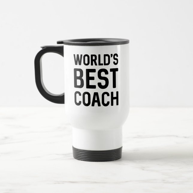 Der beste Coach der Welt Reisebecher (Links)