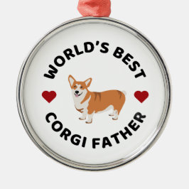 Der beste Corgi Pater Vater Weihnachtsgeschenk der Ornament Aus Metall