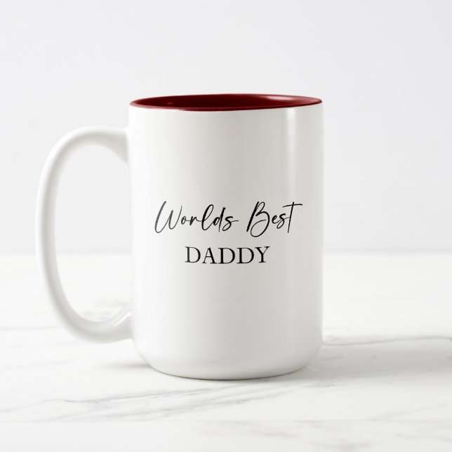 Der beste Daddy der Welt und der beliebteste perso Zweifarbige Tasse (Links)