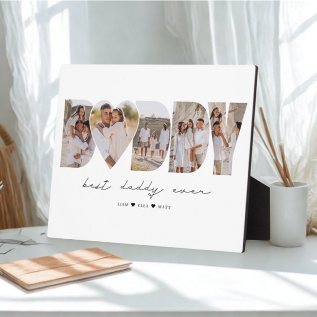 Der beste Daddy je Moderne FotoCollage Vatertag Fotoplatte (Von Creator hochgeladen)