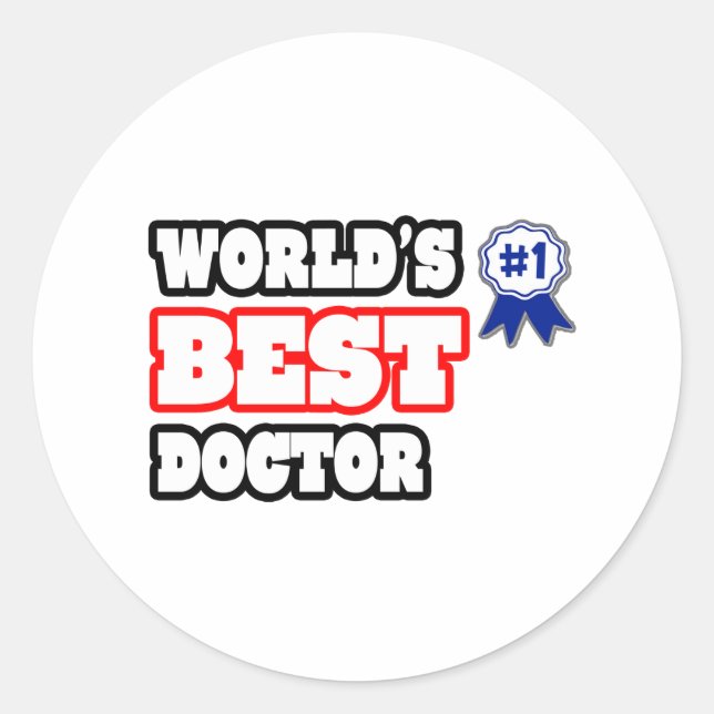 Der beste Doktor der Welt Runder Aufkleber (Vorderseite)