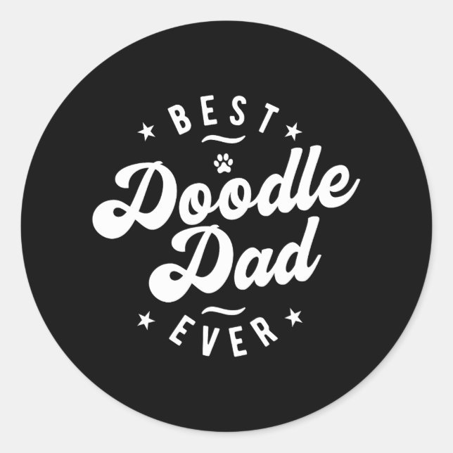 Der beste Doodle-Vater je Doodle-Vater Runder Aufkleber (Vorderseite)