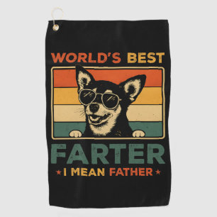 Der beste Farter I Gemein Vater Funny Vater Dog Golfhandtuch