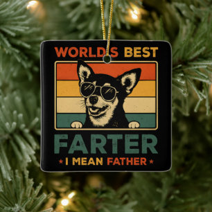 Der beste Farter I Gemein Vater Funny Vater Dog Keramikornament