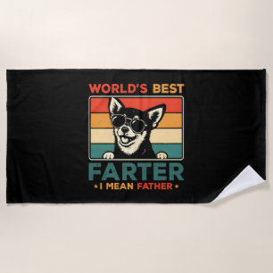 Der beste Farter I Gemein Vater Funny Vater Dog Strandtuch