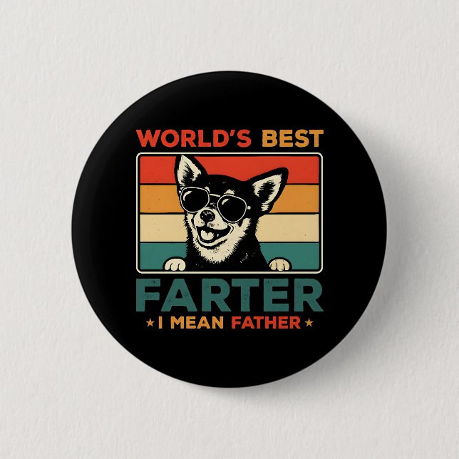 Der beste Farter-I-Gemeine Pater Funny Dog Vater d Button (Vorderseite)